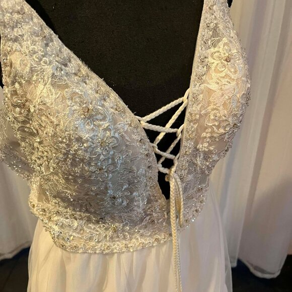 Long White Wedding Gown - Picture 3 of 6